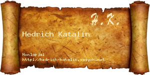 Hedrich Katalin névjegykártya
